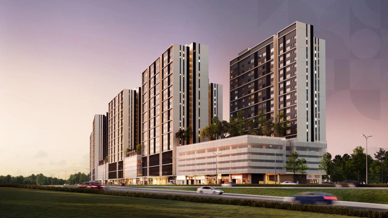 Adison serviced apartments and retail podium at W City Larkinton, Johor Bahru
